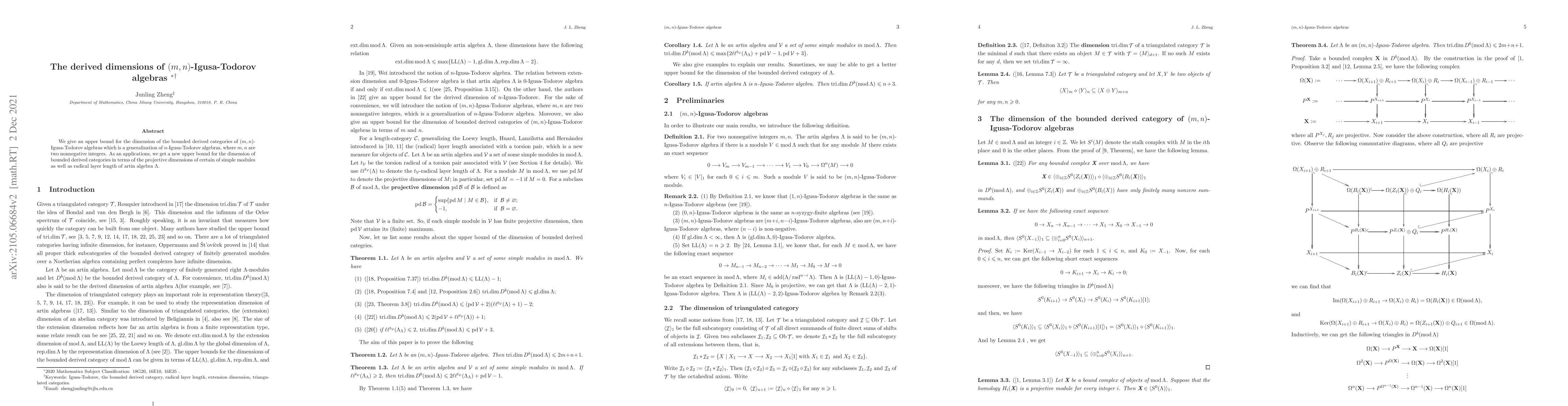 Thumbnail for The derived dimensions of $(m,n)$-Igusa-Todorov algebras