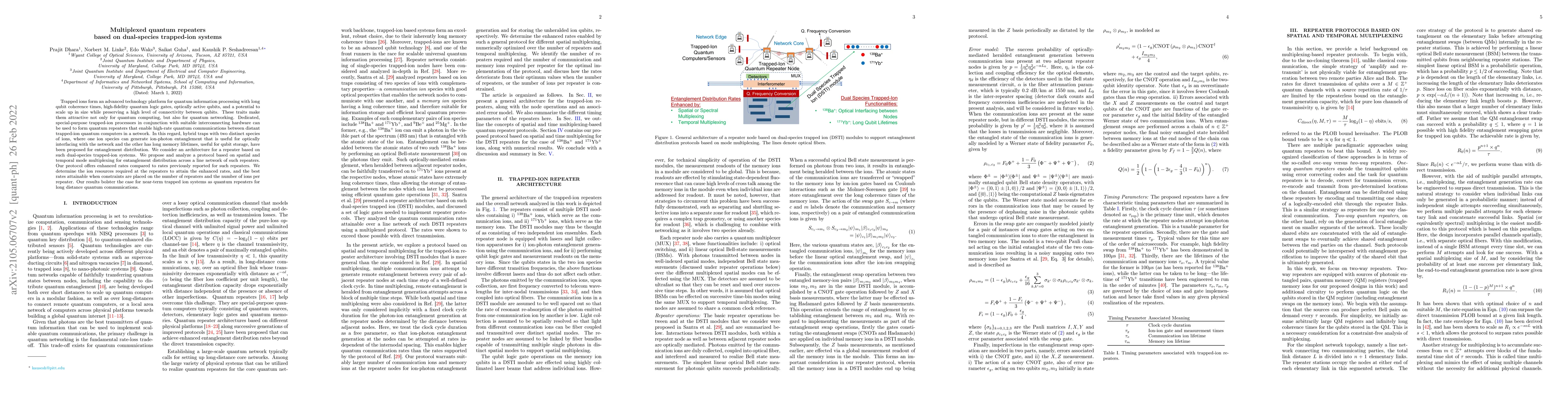 Thumbnail for Multiplexed quantum repeaters based on dual-species trapped-ion systems