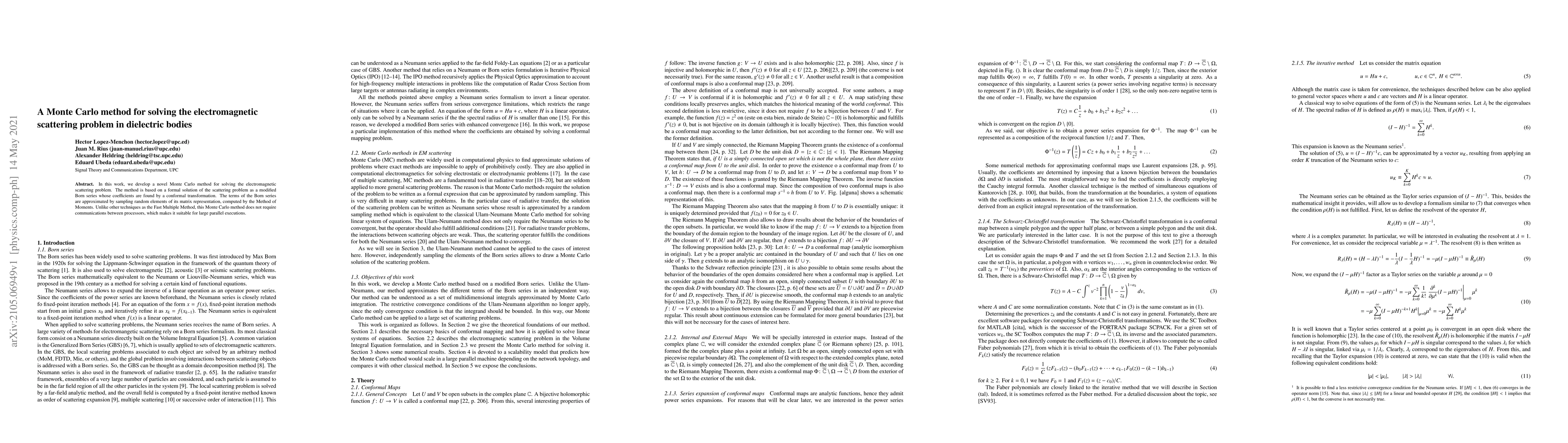 Thumbnail for A Monte Carlo method for solving the electromagnetic scattering problem
  in dielectric bodies