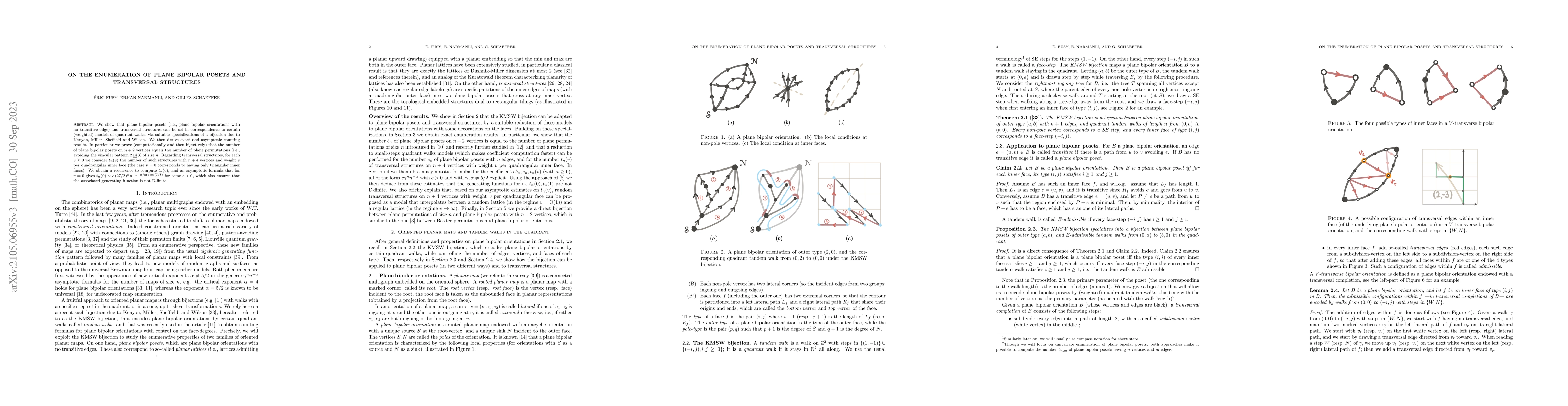 Thumbnail for On the enumeration of plane bipolar posets and transversal structures