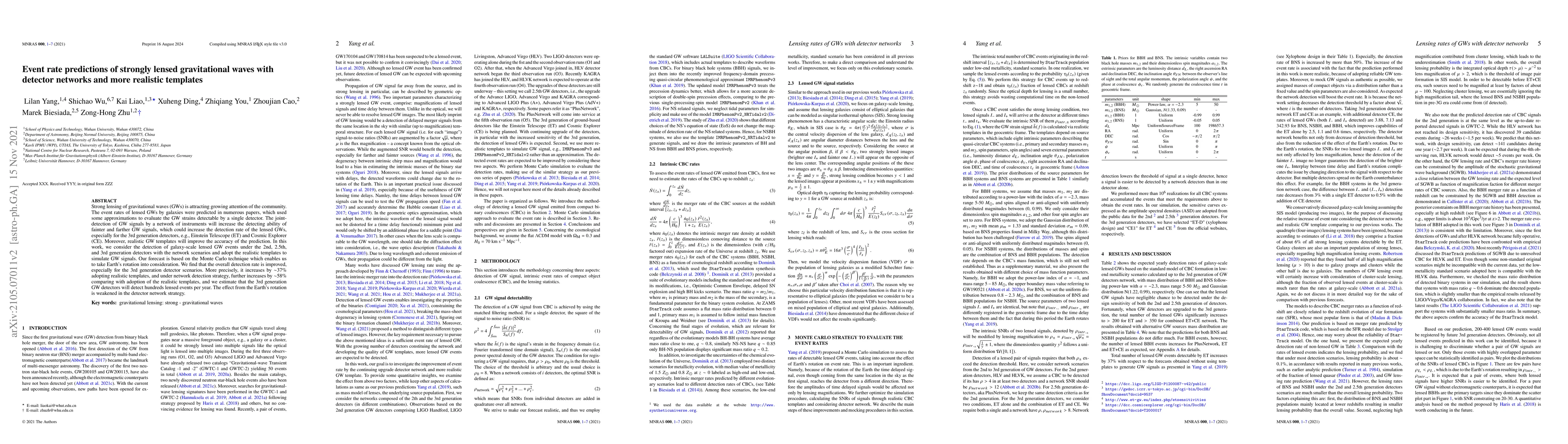 Thumbnail for Event rate predictions of strongly lensed gravitational waves with
  detector networks and more realistic templates