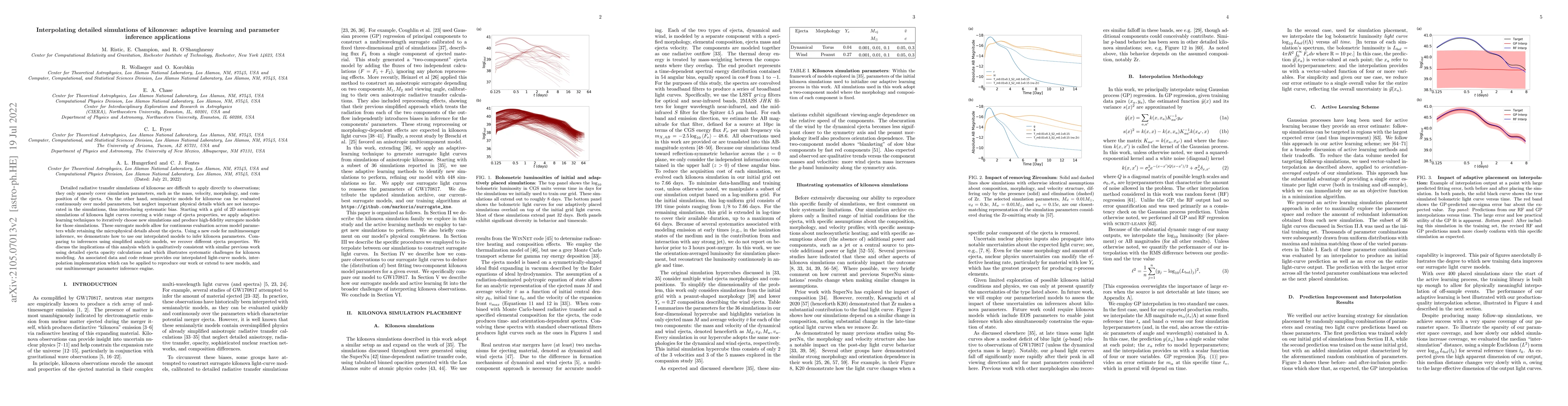 Thumbnail for Interpolating Detailed Simulations of Kilonovae: Adaptive Learning and
  Parameter Inference Applications
