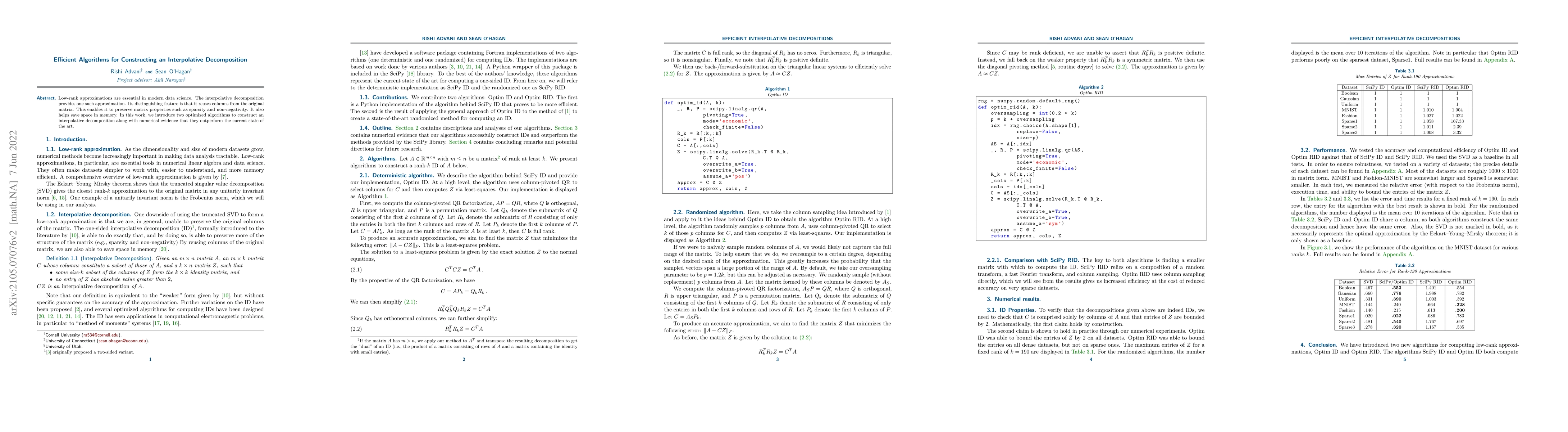 Thumbnail for Efficient Algorithms for Constructing an Interpolative Decomposition