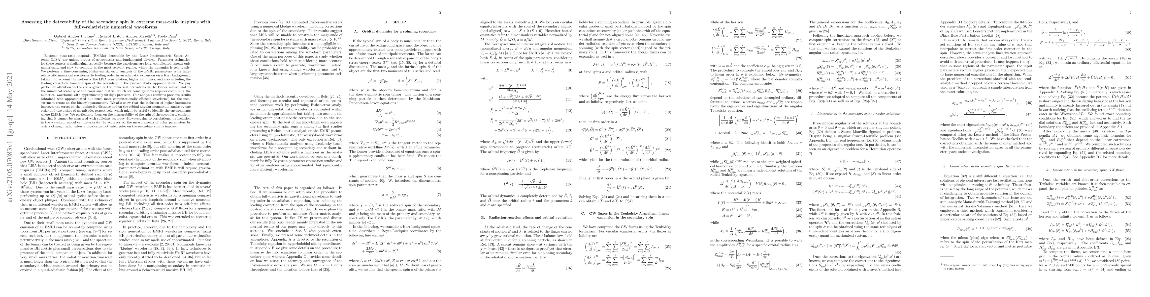 Thumbnail for Assessing the detectability of the secondary spin in extreme mass-ratio
  inspirals with fully-relativistic numerical waveforms