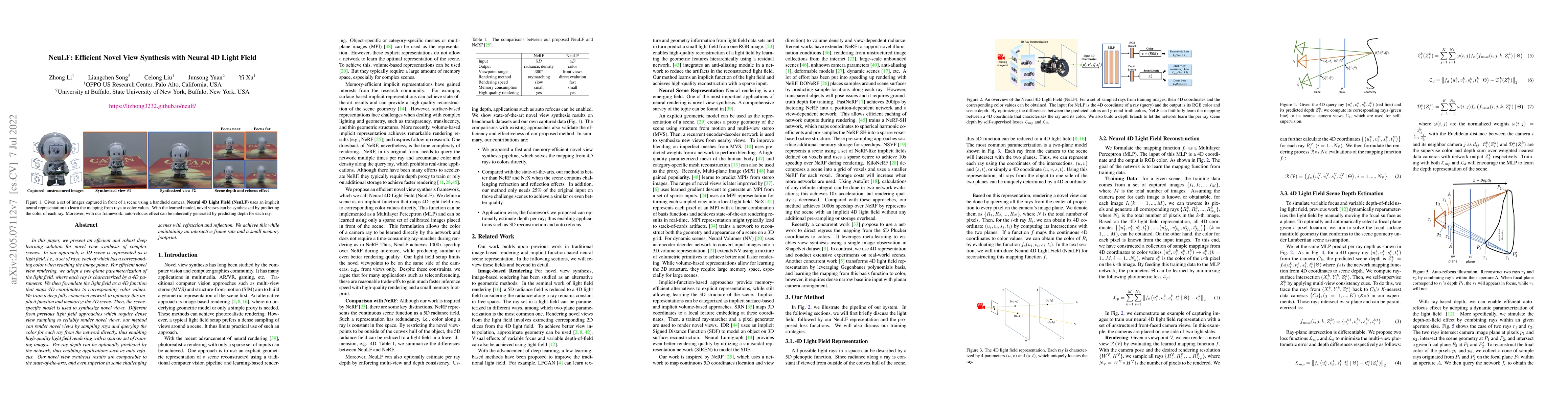 Thumbnail for NeuLF: Efficient Novel View Synthesis with Neural 4D Light Field