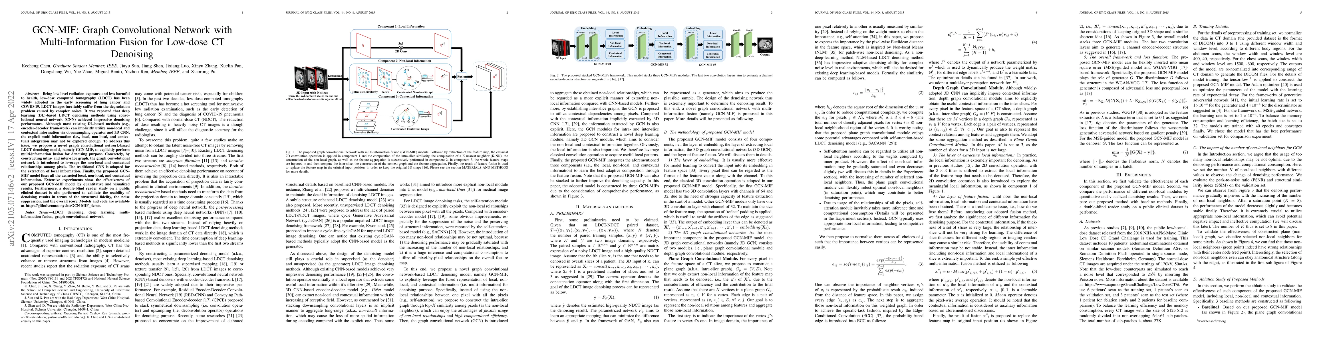 Thumbnail for GCN-MIF: Graph Convolutional Network with Multi-Information Fusion for
  Low-dose CT Denoising