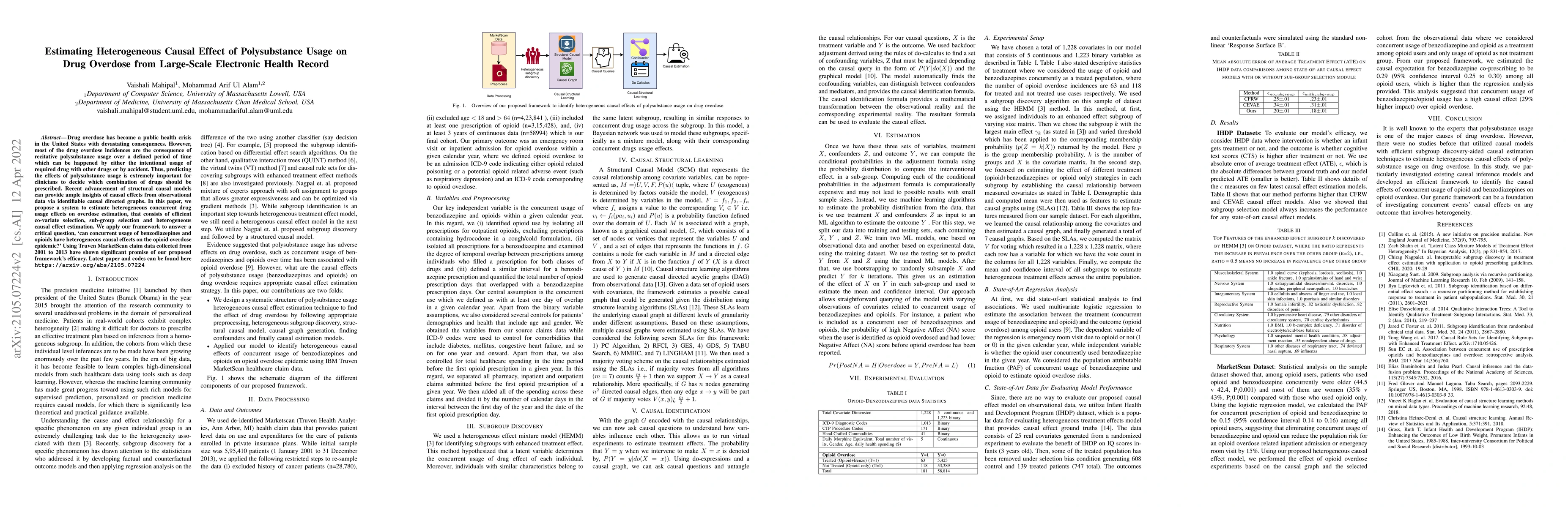 Thumbnail for Estimating Heterogeneous Causal Effect of Polysubstance Usage on Drug
  Overdose from Large-Scale Electronic Health Record