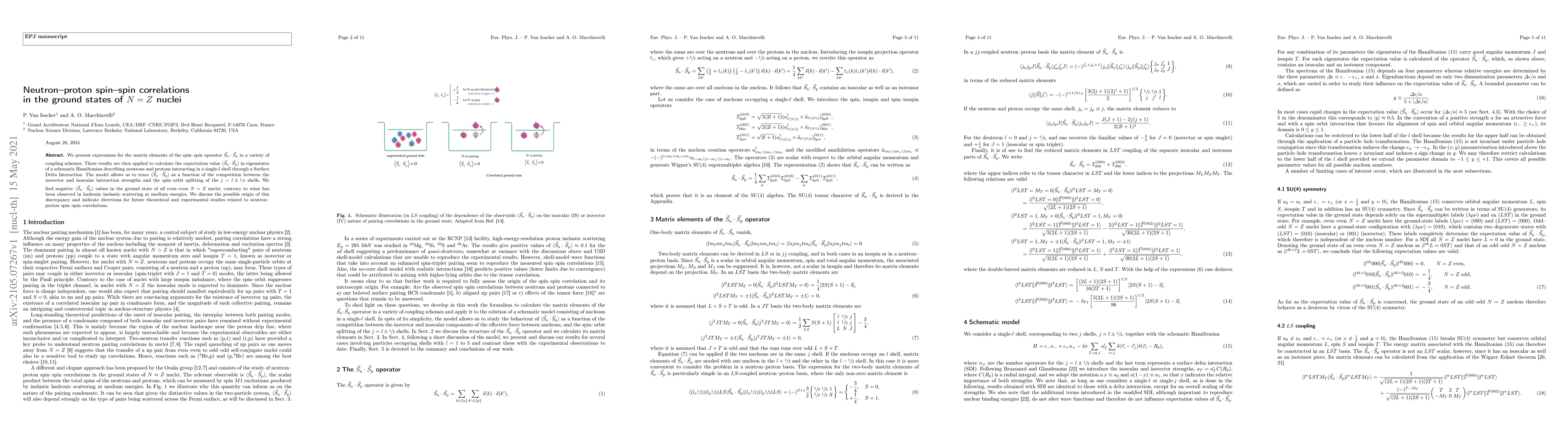 Thumbnail for Neutron--proton spin--spin correlations in the ground states of N=Z
  nuclei