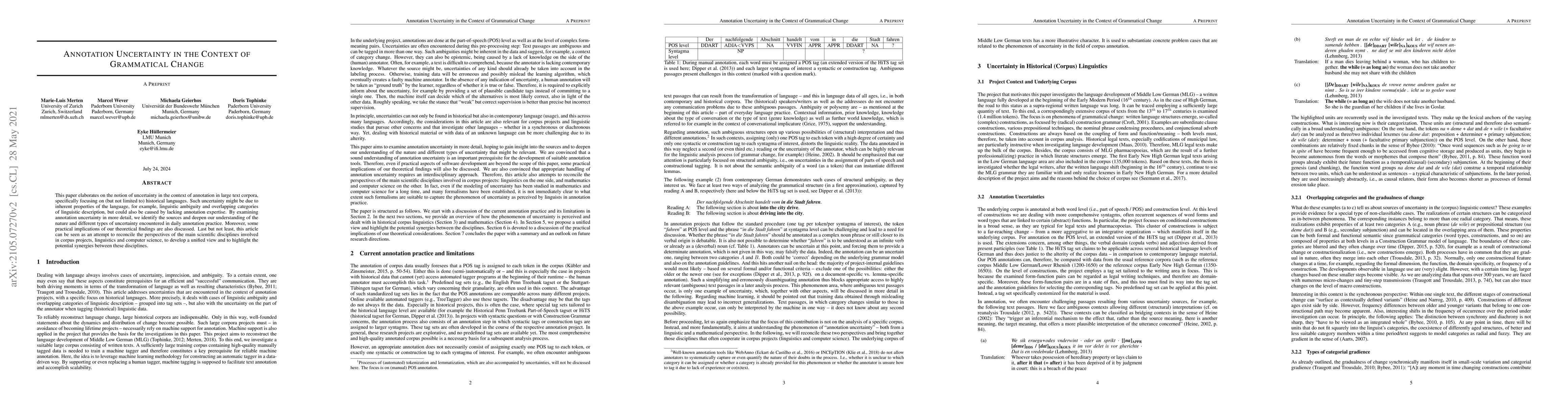 Thumbnail for Annotation Uncertainty in the Context of Grammatical Change