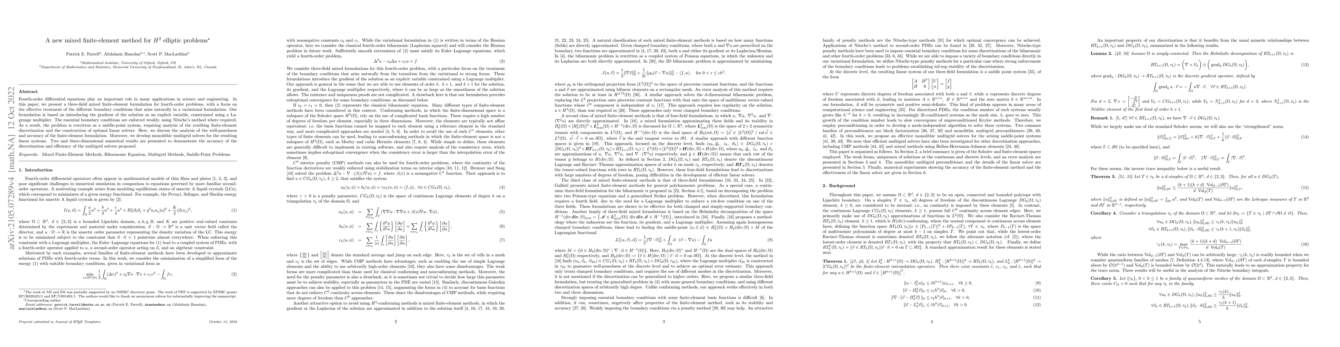 Thumbnail for A new mixed finite-element method for $H^2$ elliptic problems