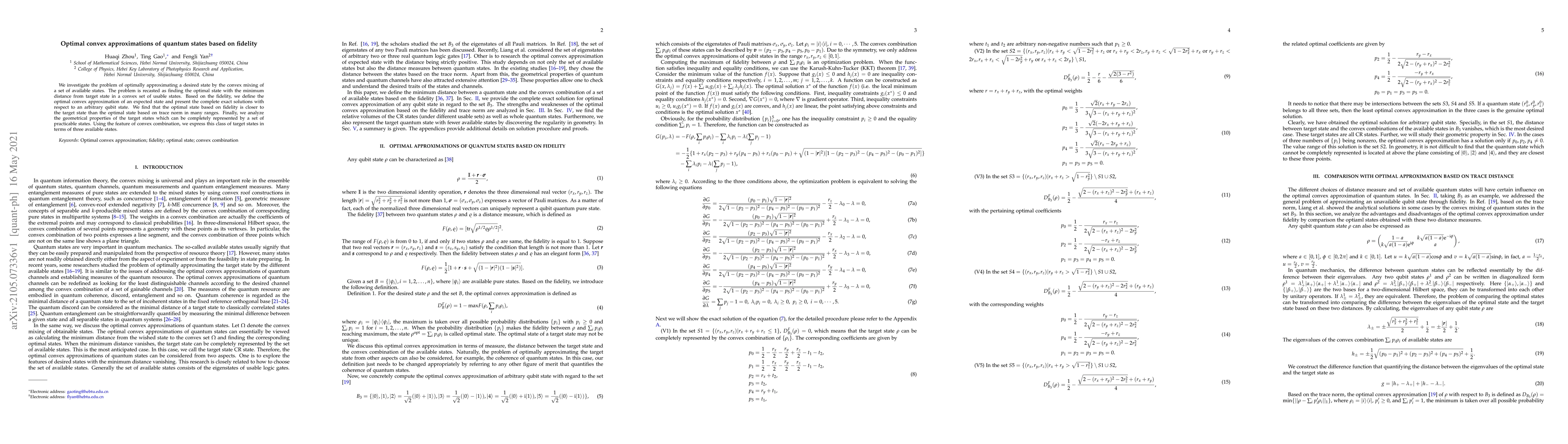 Thumbnail for Optimal convex approximations of quantum states based on fidelity