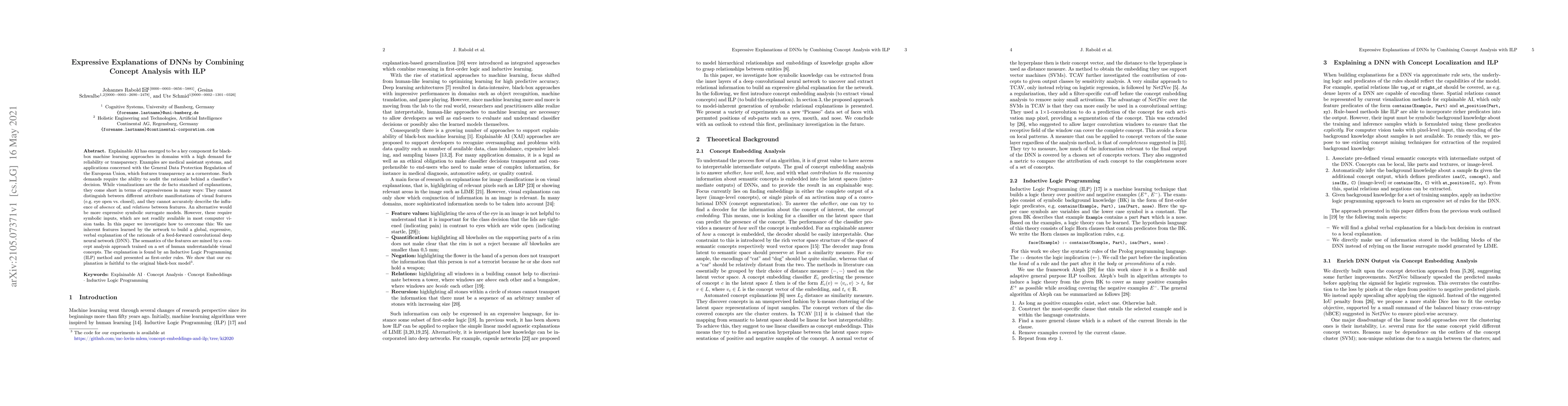 Thumbnail for Expressive Explanations of DNNs by Combining Concept Analysis with ILP