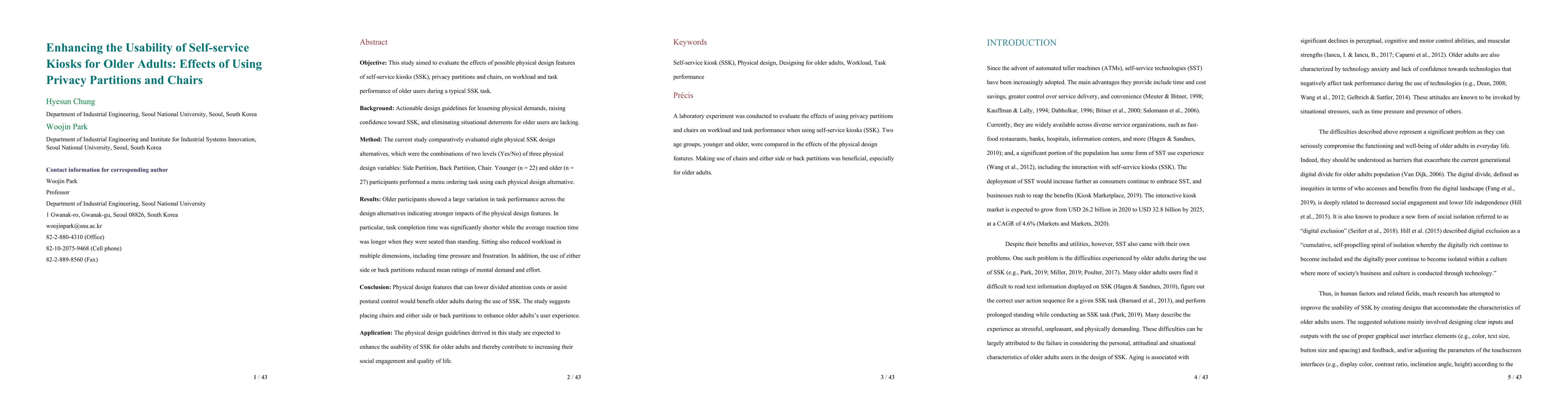 Thumbnail for Enhancing the Usability of Self-service Kiosks for Older Adults: Effects
  of Using Privacy Partitions and Chairs