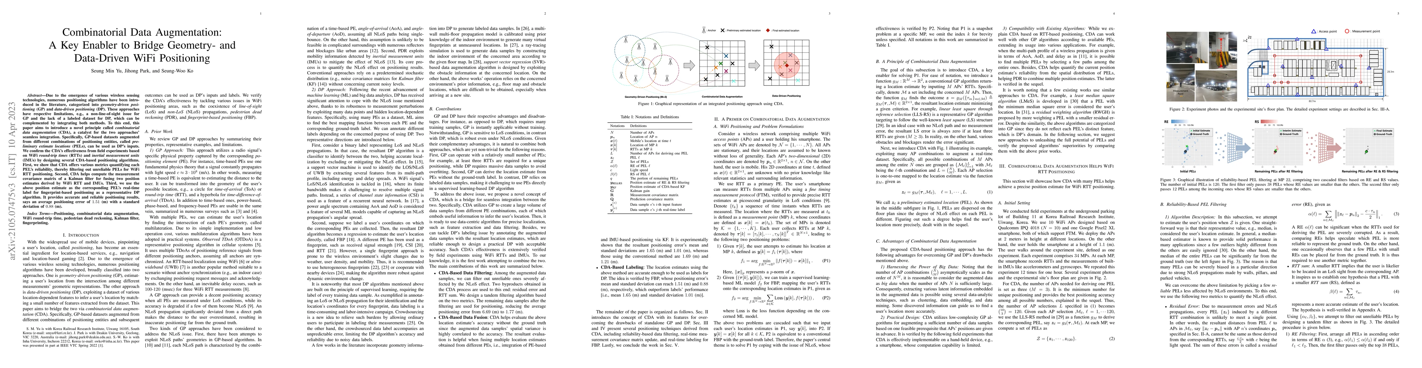 Thumbnail for Combinatorial Data Augmentation: A Key Enabler to Bridge Geometry- and
  Data-Driven WiFi Positioning