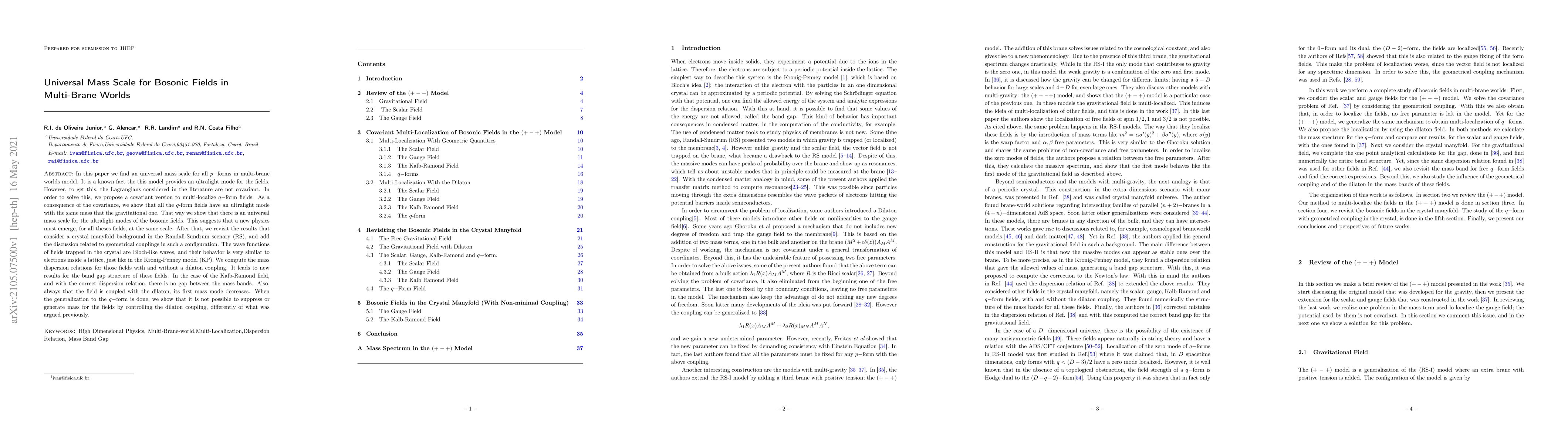 Thumbnail for Universal Mass Scale for Bosonic Fields in Multi-Brane Worlds