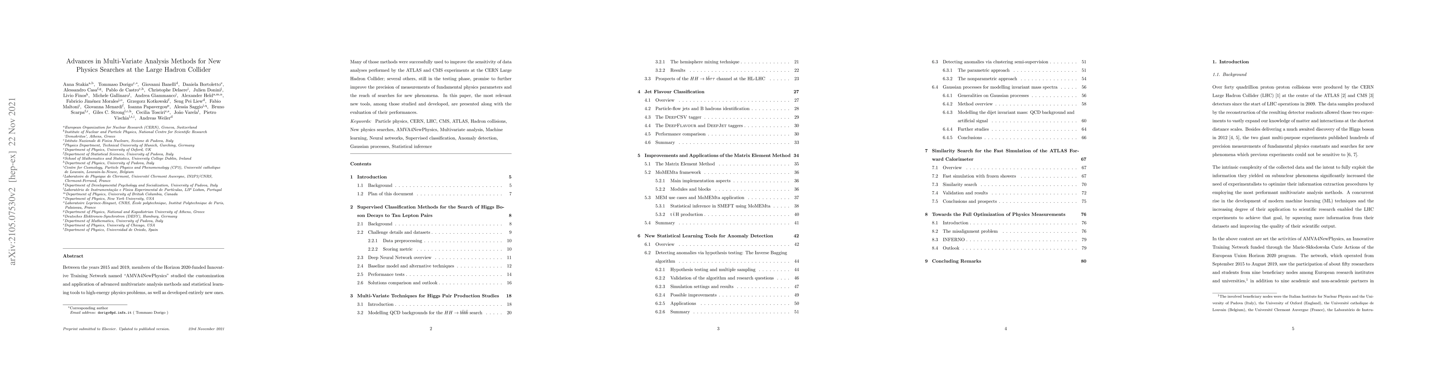 Thumbnail for Advances in Multi-Variate Analysis Methods for New Physics Searches at
  the Large Hadron Collider