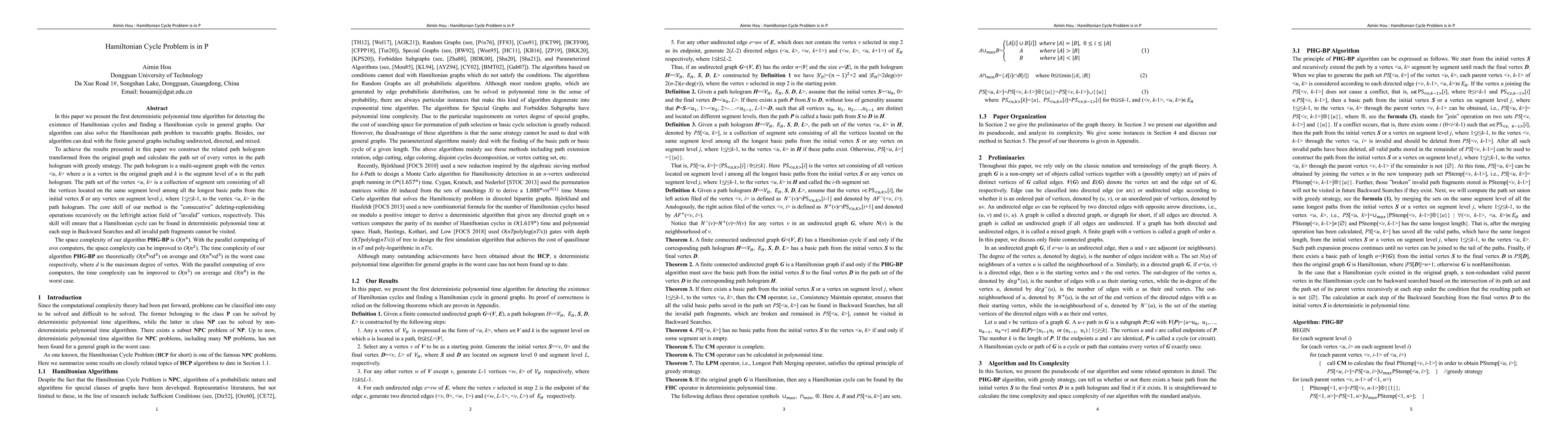 Thumbnail for Hamiltonian Cycle Problem is in P