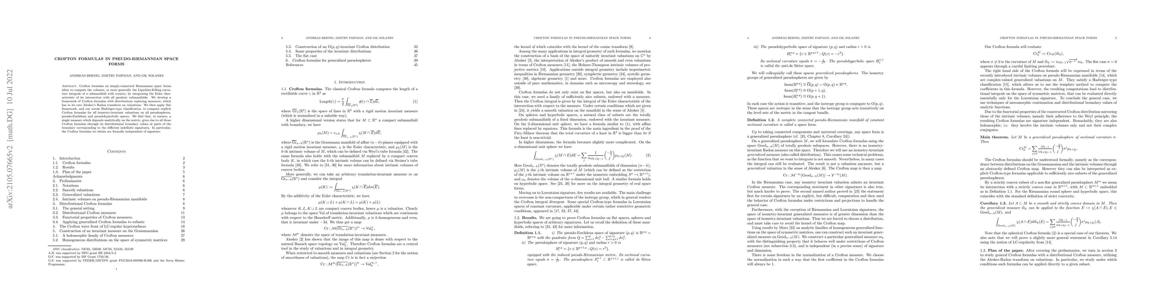 Thumbnail for Crofton formulas in pseudo-Riemannian space forms