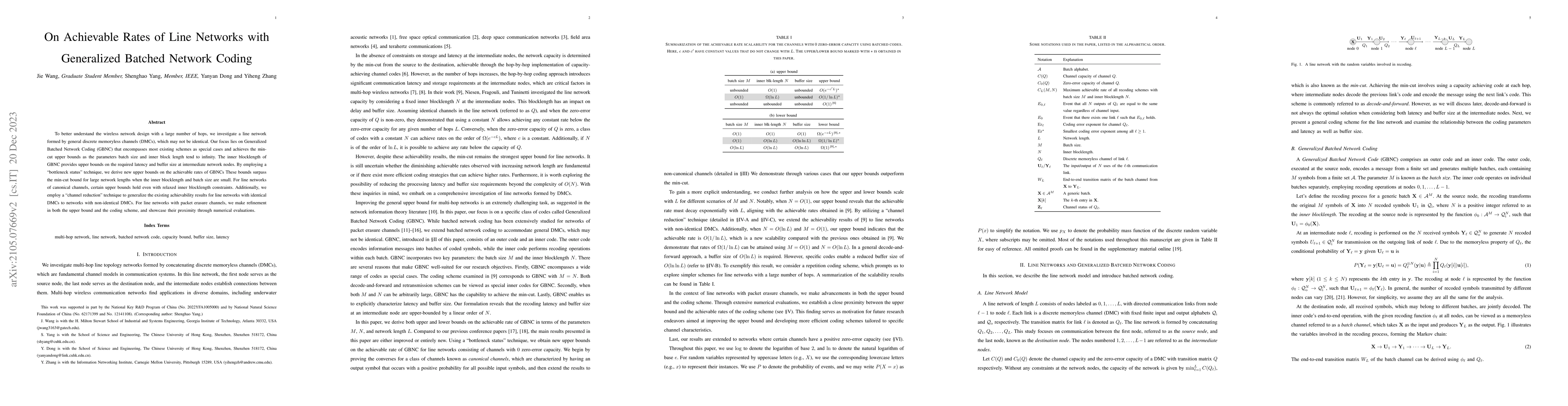 Thumbnail for On Achievable Rates of Line Networks with Generalized Batched Network
  Coding