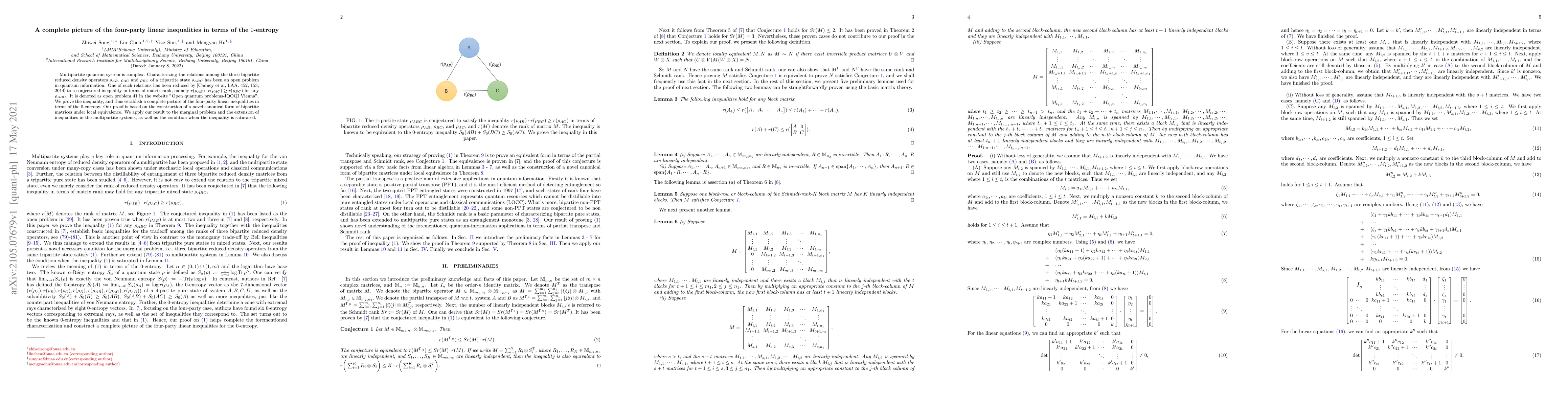 Thumbnail for A complete picture of the four-party linear inequalities in terms of the
  0-entropy