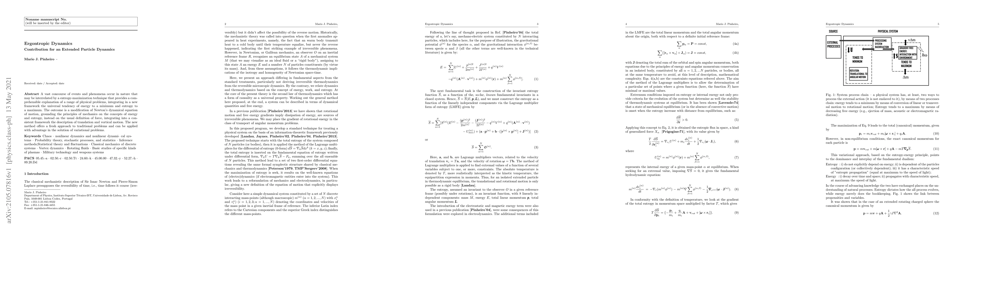 Thumbnail for Ergontropic Dynamics -- Contribution for an Extended Particle Dynamics
