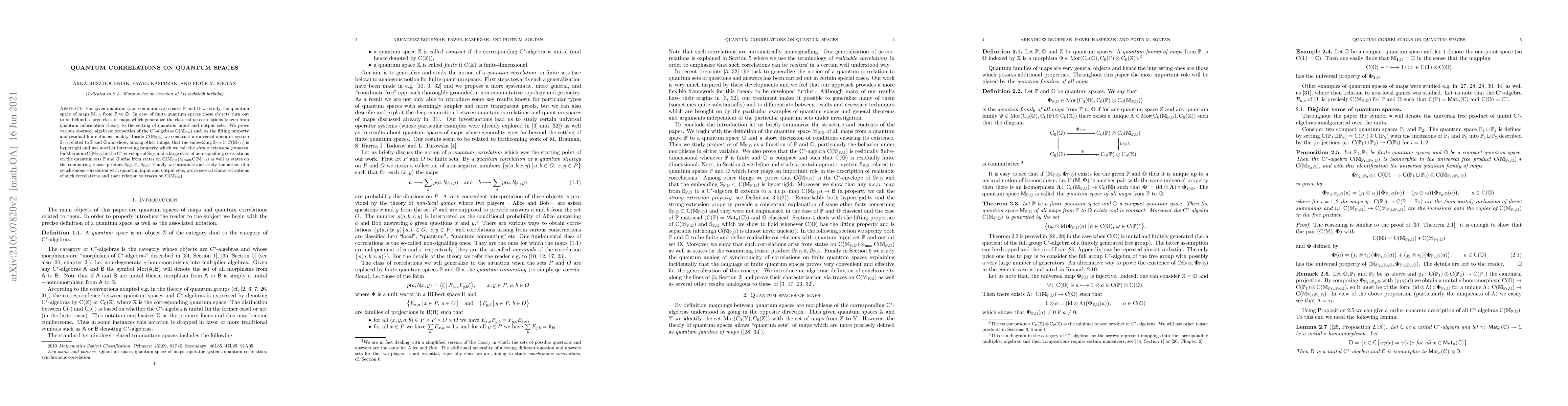 Thumbnail for Quantum correlations on quantum spaces