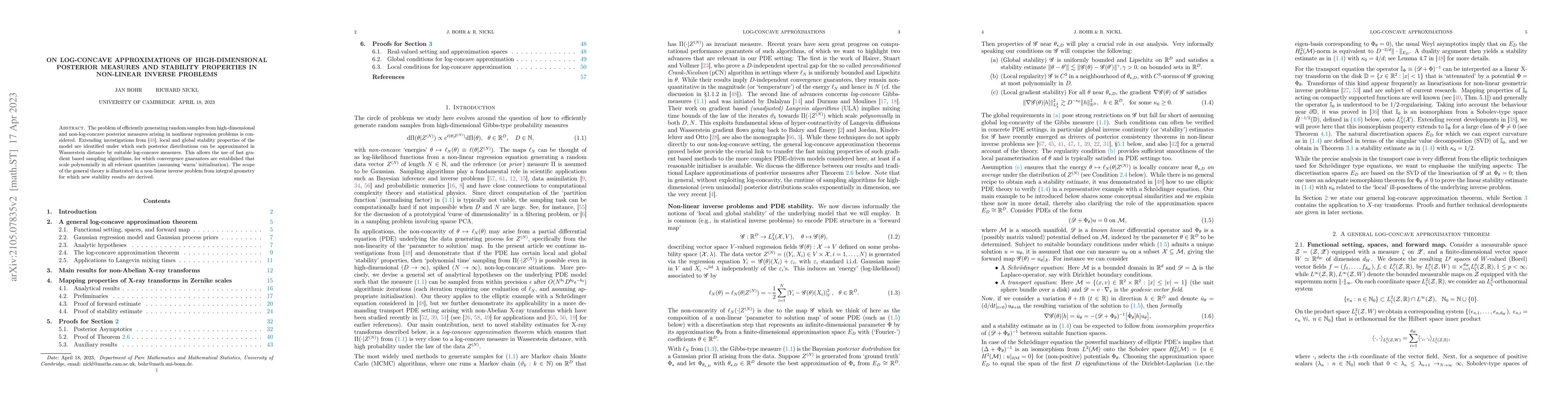 Thumbnail for On log-concave approximations of high-dimensional posterior measures and
  stability properties in non-linear inverse problems