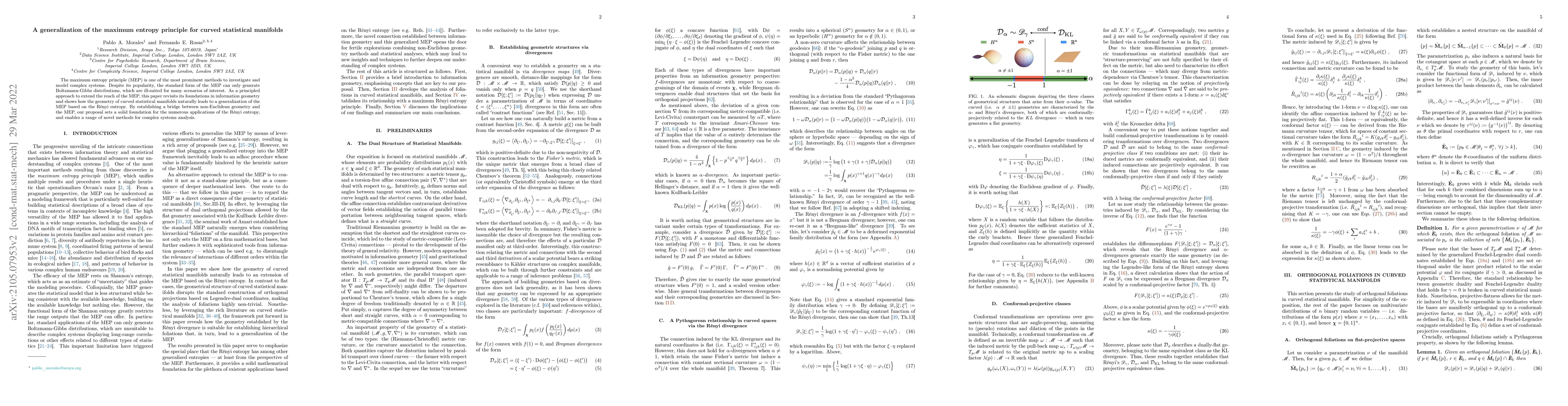 Thumbnail for A generalization of the maximum entropy principle for curved statistical
  manifolds