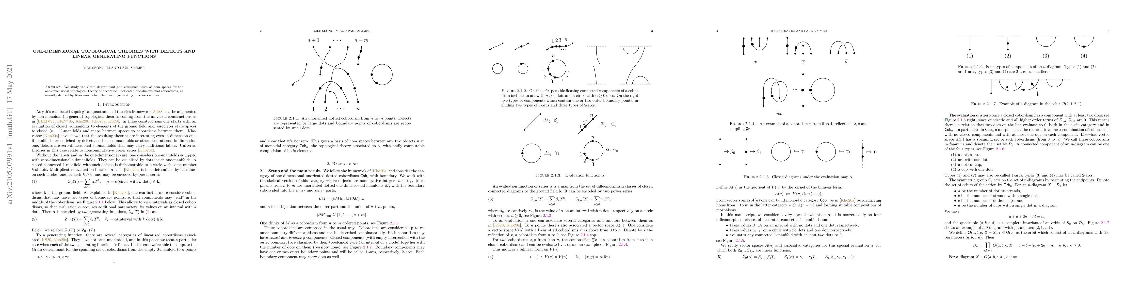 Thumbnail for One-dimensional topological theories with defects and linear generating
  functions