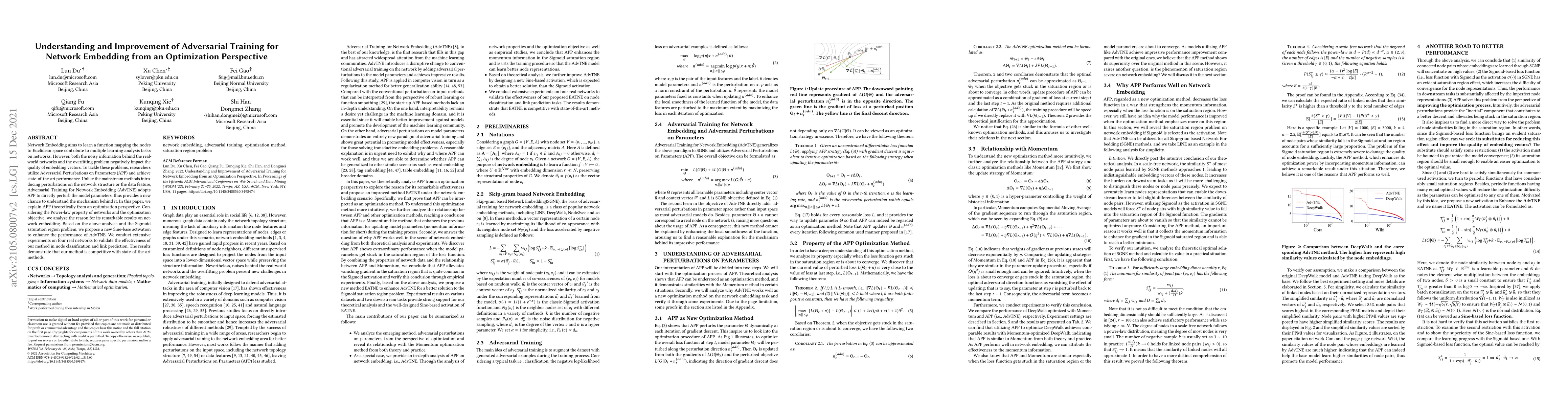 Thumbnail for Understanding and Improvement of Adversarial Training for Network
  Embedding from an Optimization Perspective