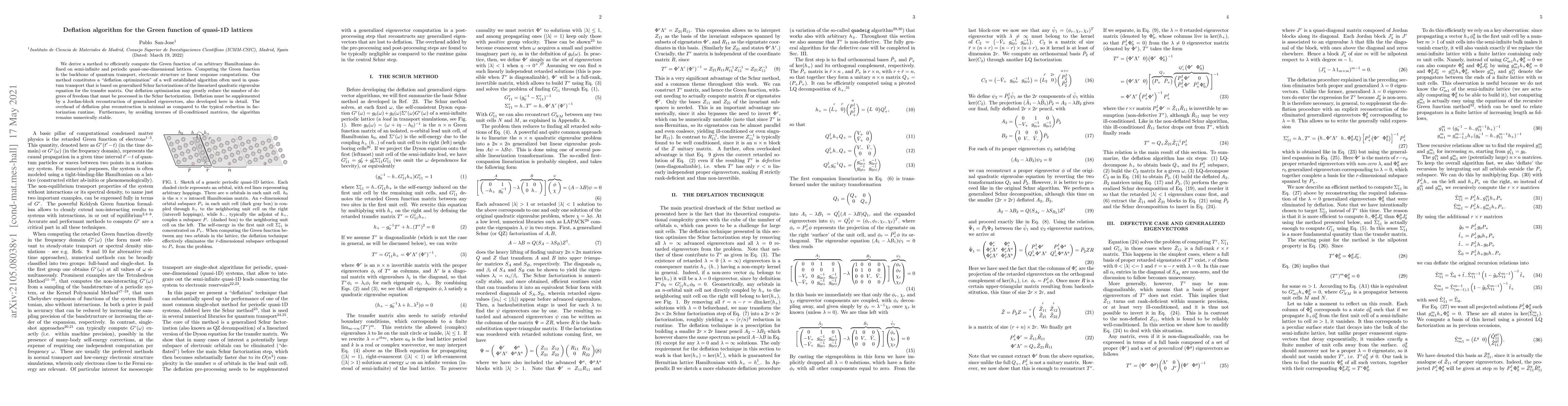 Thumbnail for Deflation algorithm for the Green function of quasi-1D lattices