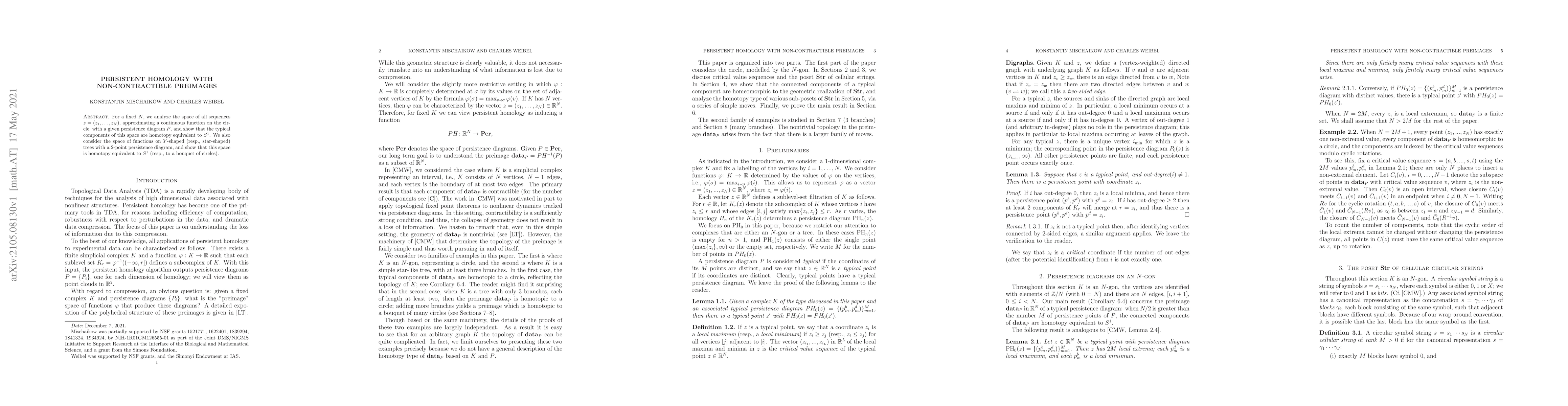 Thumbnail for Persistent homology with non-contractible preimages