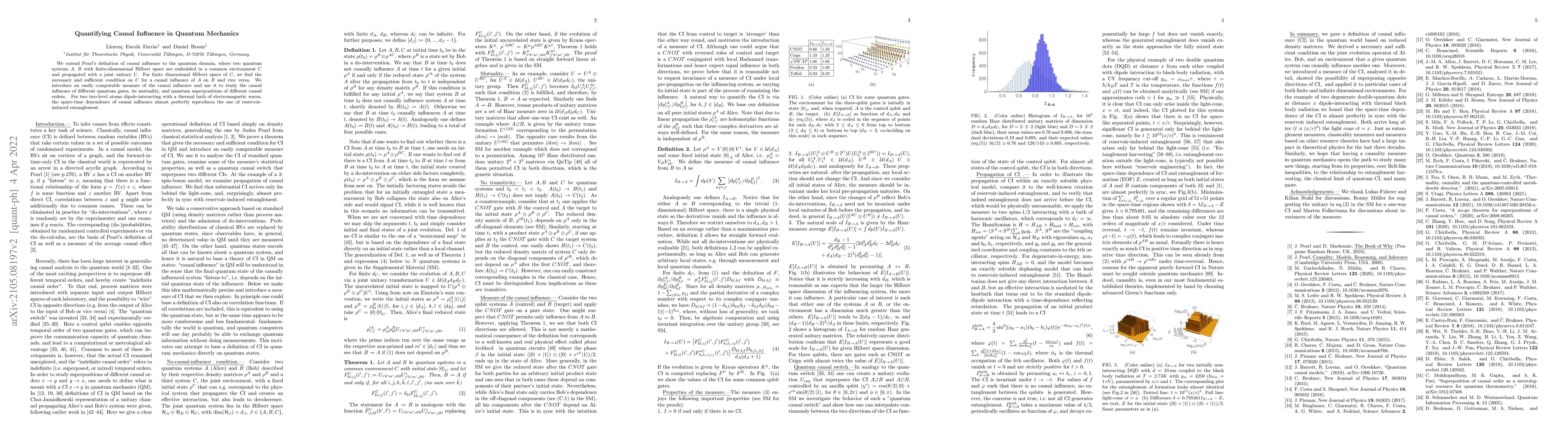 Thumbnail for Quantifying Causal Influence in Quantum Mechanics
