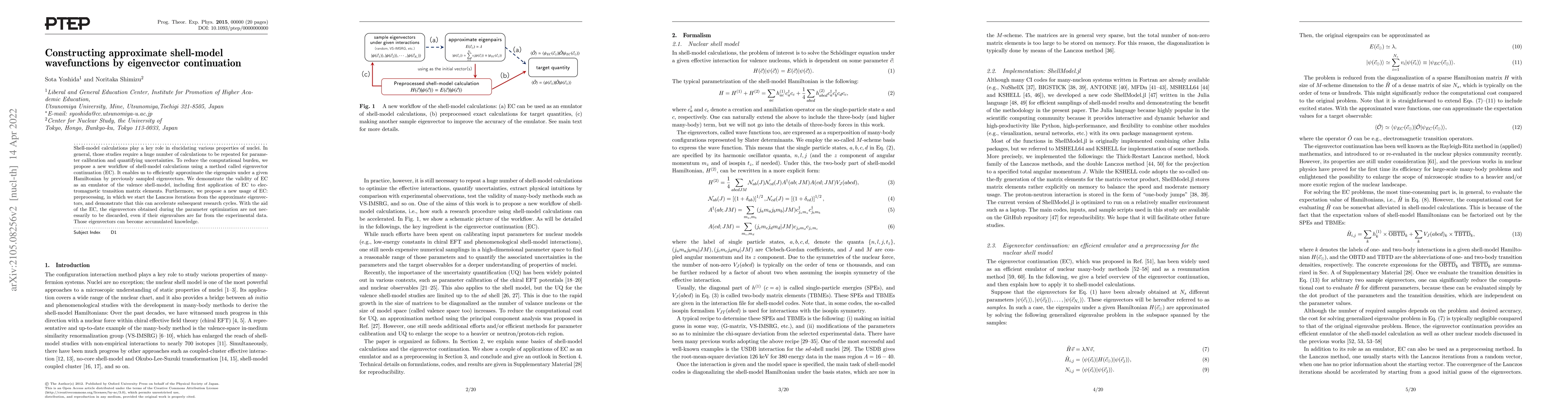 Thumbnail for Constructing approximate shell-model wavefunctions by eigenvector
  continuation