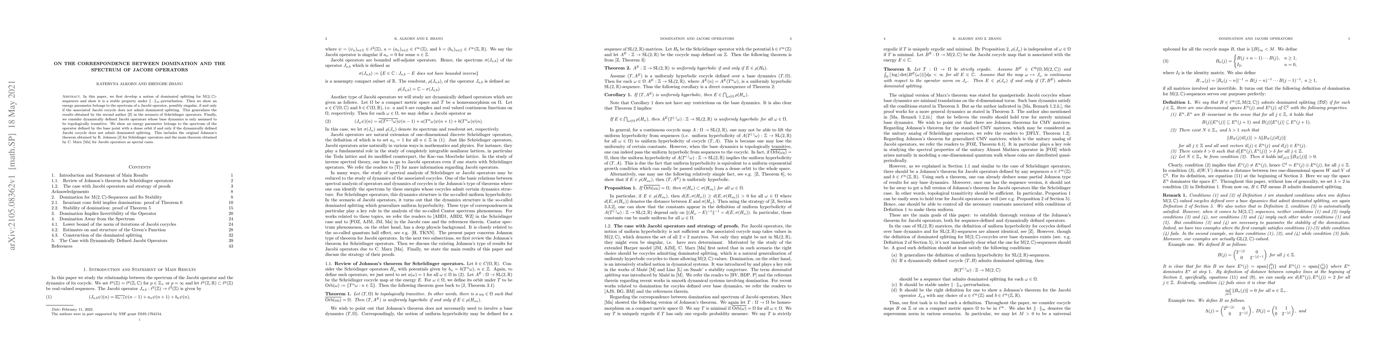 Thumbnail for On the Correspondence Between Domination and the Spectrum of Jacobi
  Operators