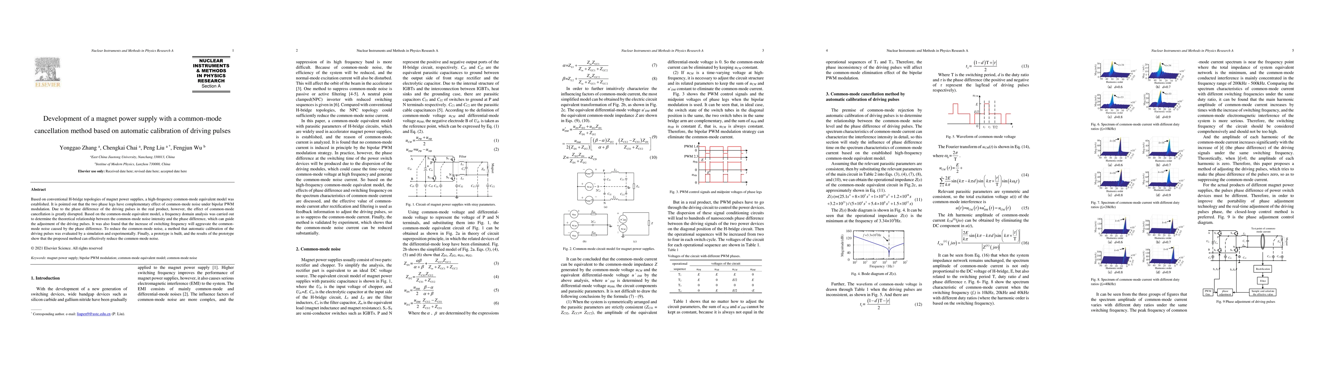 Thumbnail for Development of a magnet power supply with a common-mode cancellation
  method based on automatic calibration of driving pulses