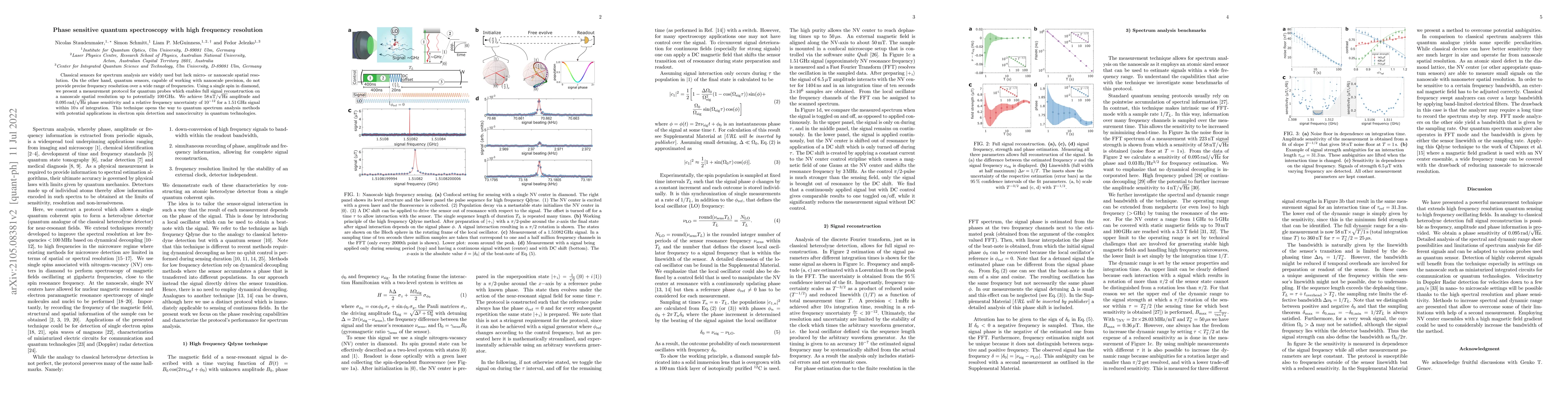Thumbnail for Phase sensitive quantum spectroscopy with high frequency resolution