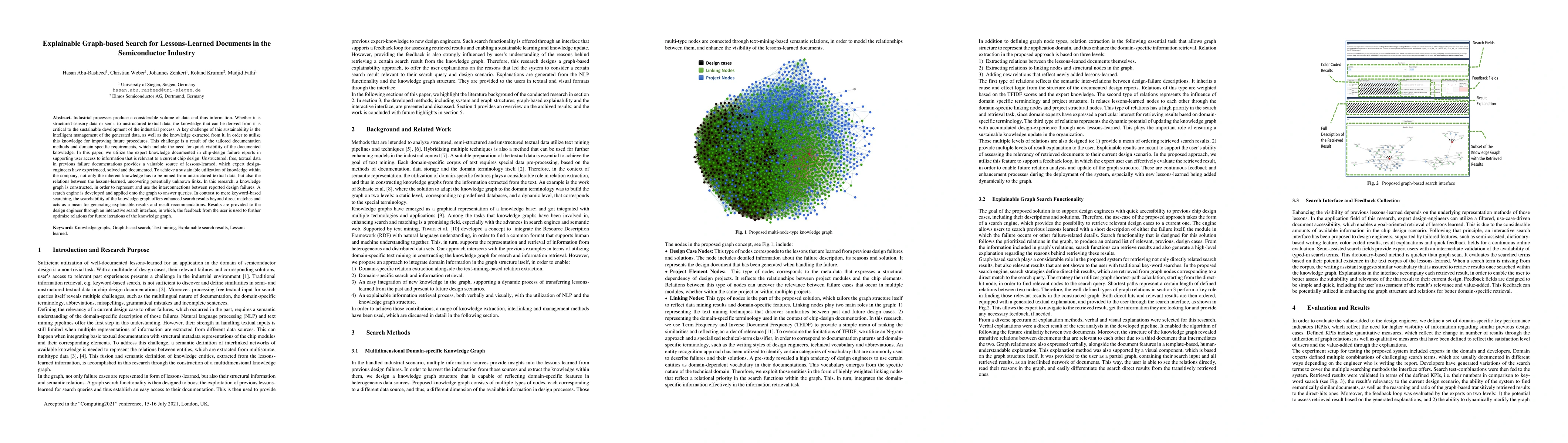 Thumbnail for Explainable Graph-based Search for Lessons-Learned Documents in the
  Semiconductor Industry