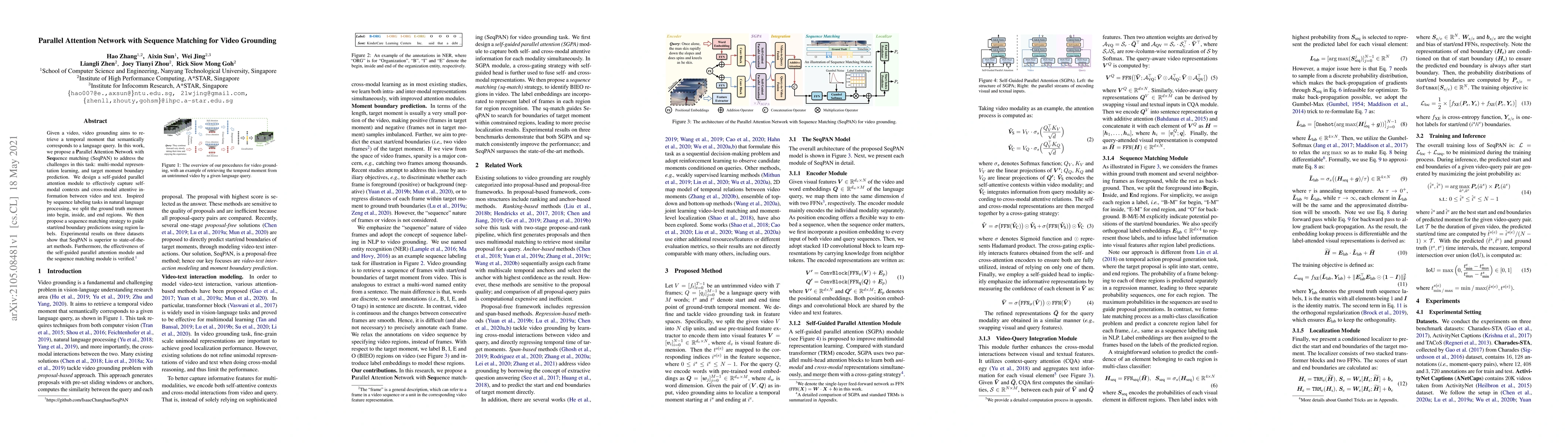 Thumbnail for Parallel Attention Network with Sequence Matching for Video Grounding