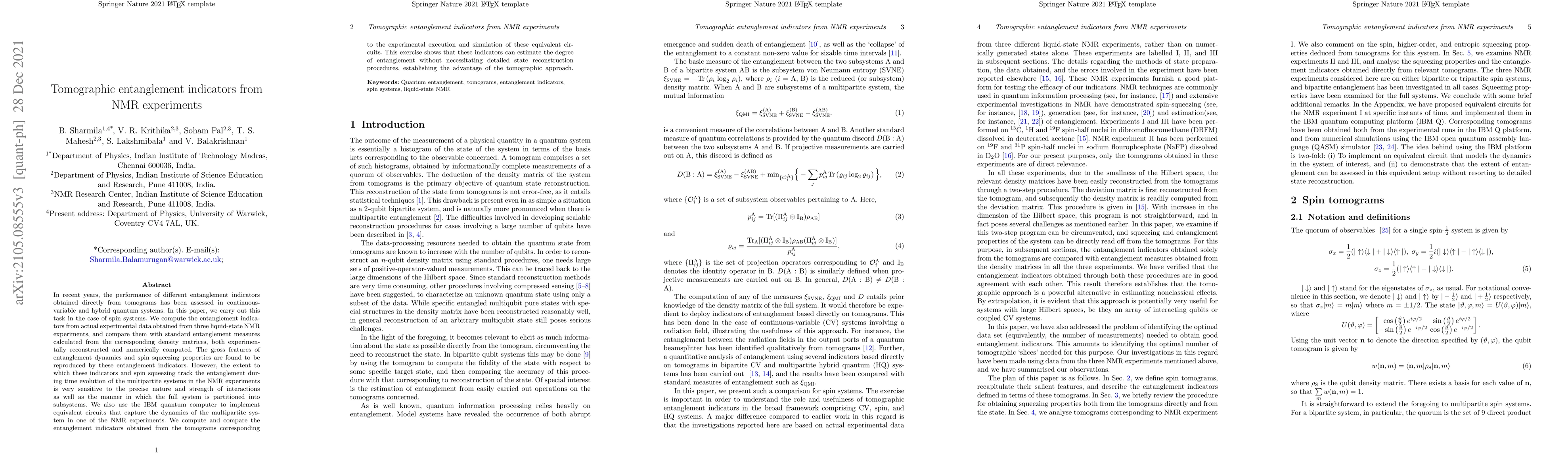 Thumbnail for Tomographic entanglement indicators from NMR experiments