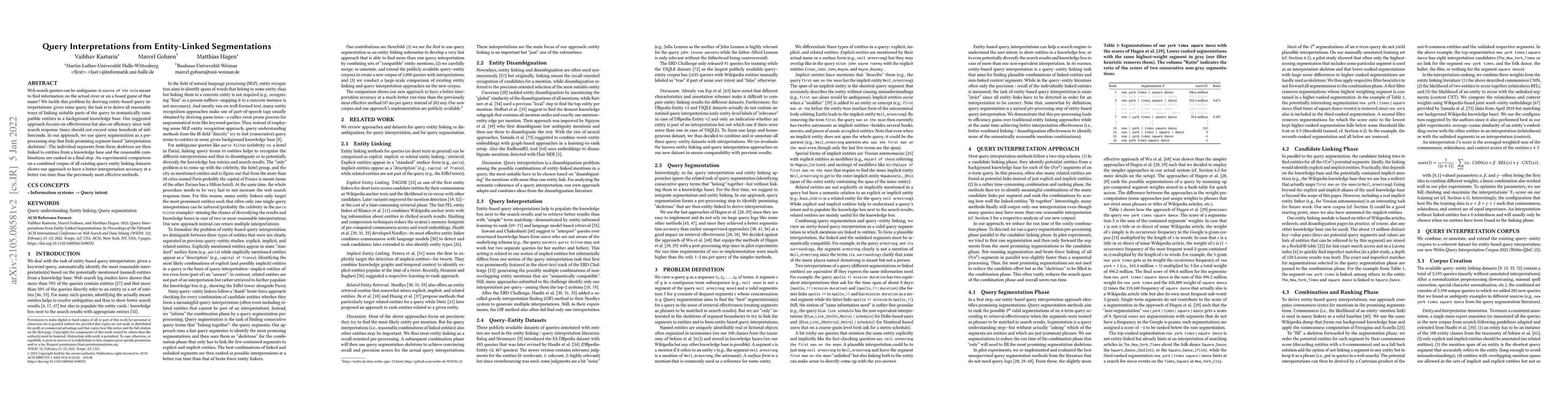 Thumbnail for Query Interpretations from Entity-Linked Segmentations