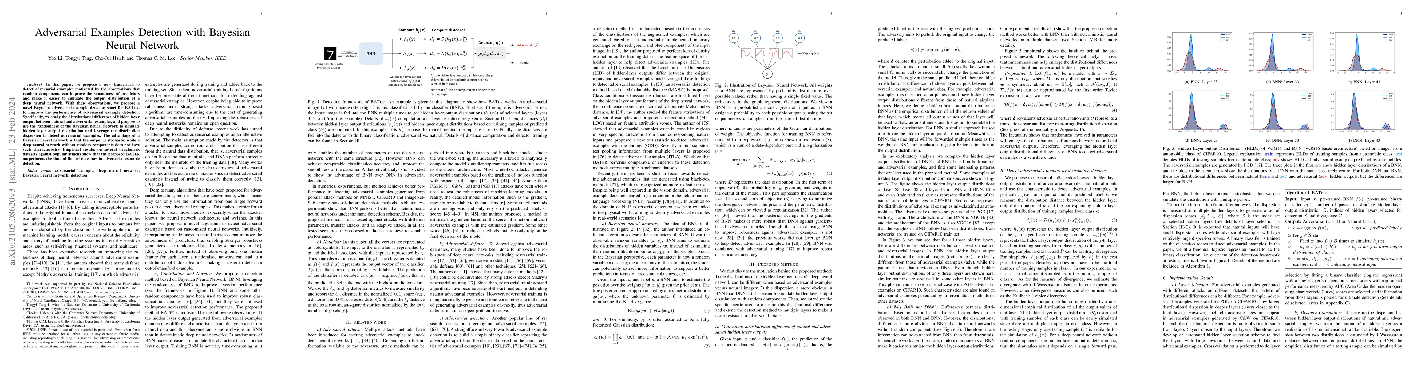 Thumbnail for Adversarial Examples Detection with Bayesian Neural Network