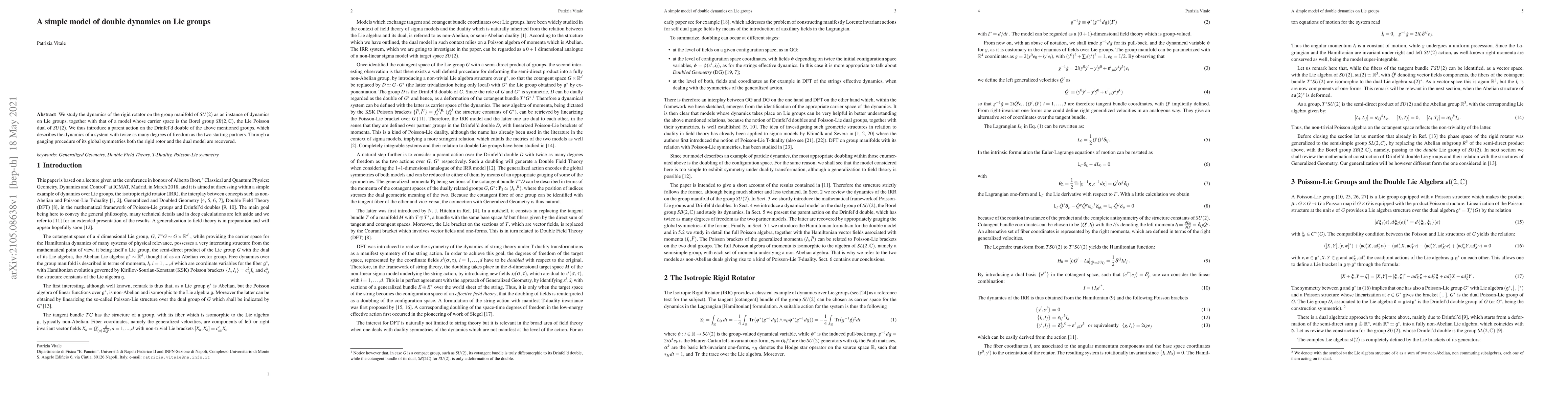 Thumbnail for A Simple Model of Double Dynamics on Lie Groups
