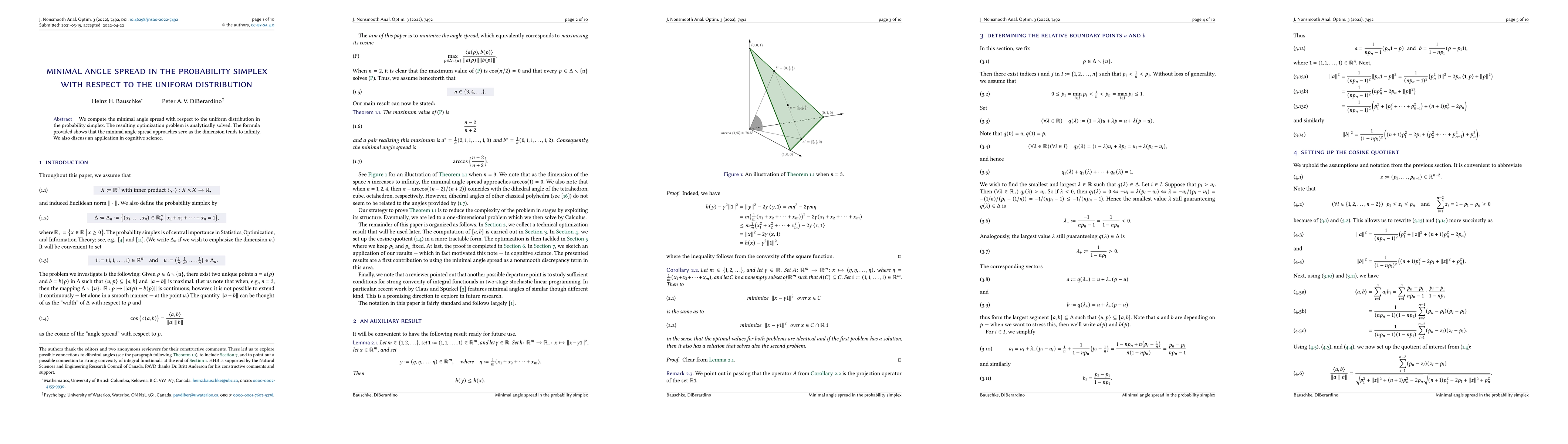 Thumbnail for Minimal angle spread in the probability simplex with respect to the
  uniform distribution