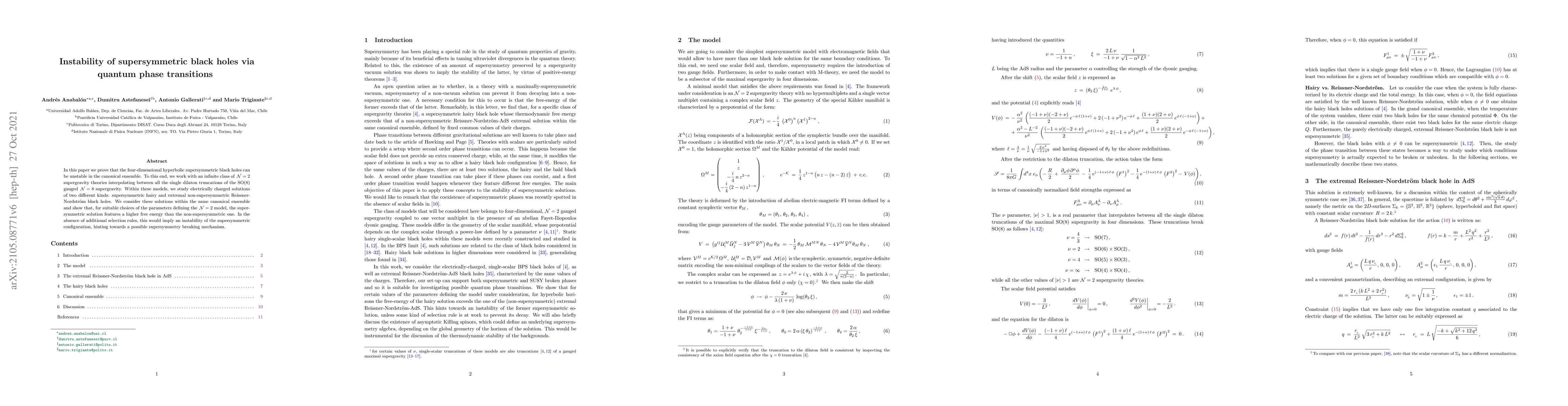 Thumbnail for Instability of supersymmetric black holes via quantum phase transitions