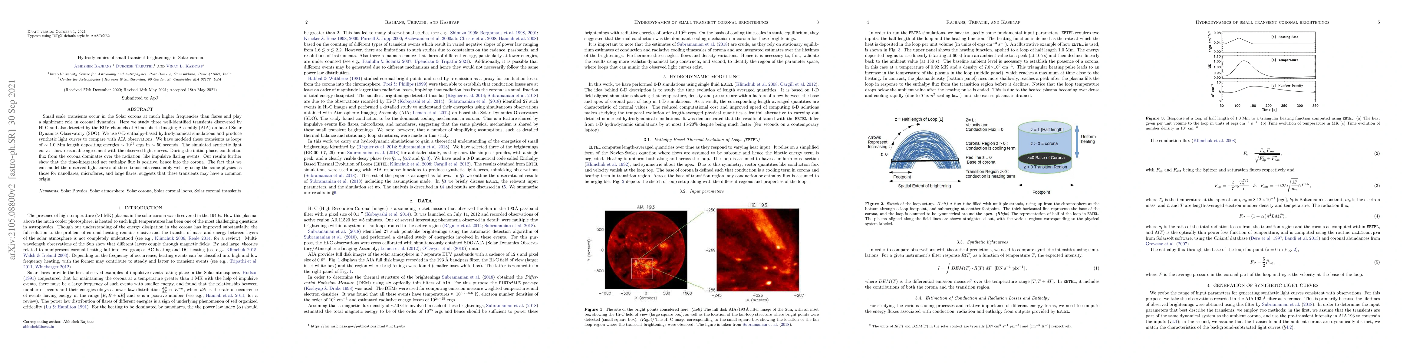 Thumbnail for Hydrodynamics of small transient brightenings in Solar corona