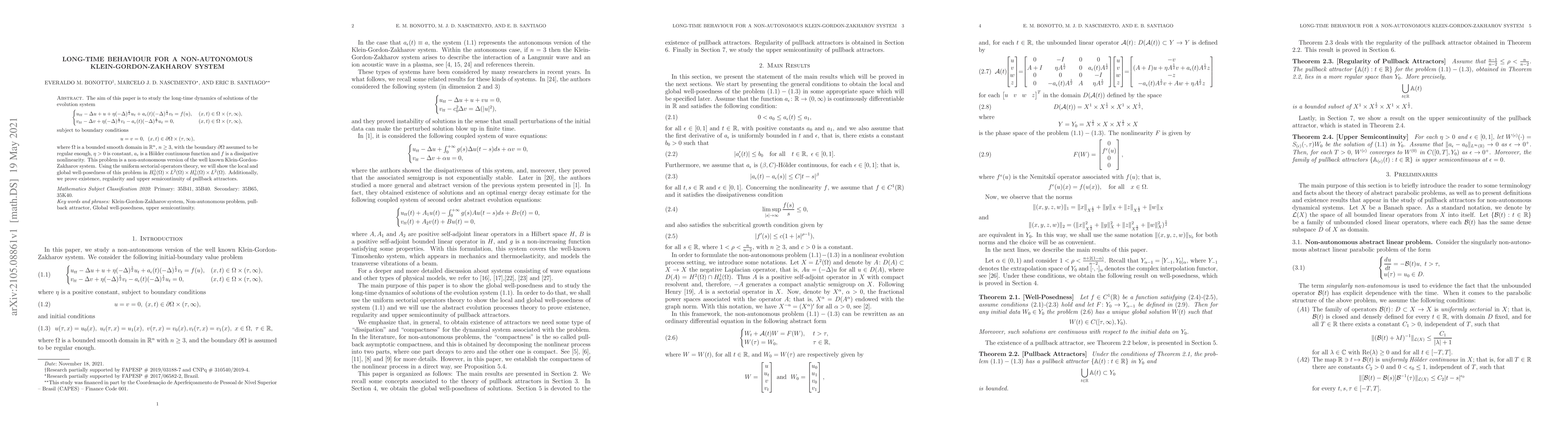 Thumbnail for Long-time behaviour for a non-autonomous Klein-Gordon-Zakharov system