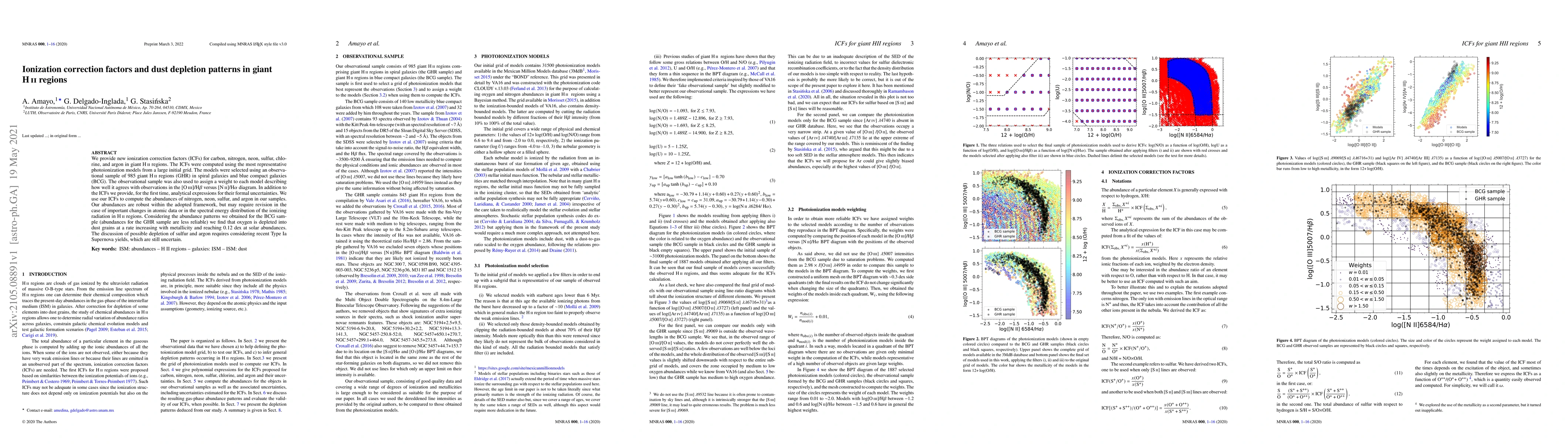 Thumbnail for Ionization correction factors and dust depletion patterns in giant HII
  regions