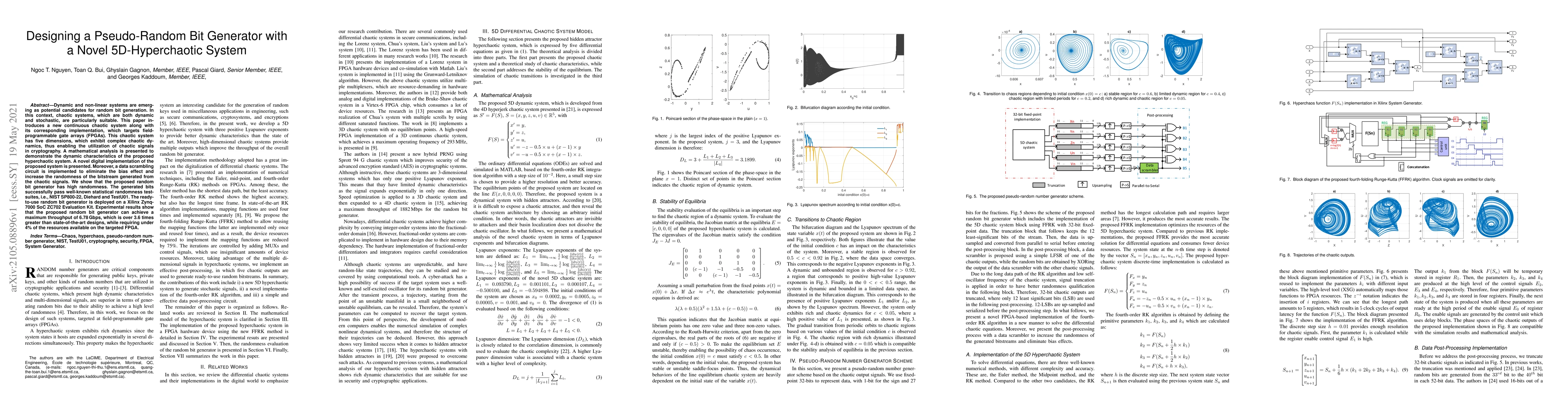 Thumbnail for Designing a Pseudo-Random Bit Generator with a Novel 5D-Hyperchaotic
  System