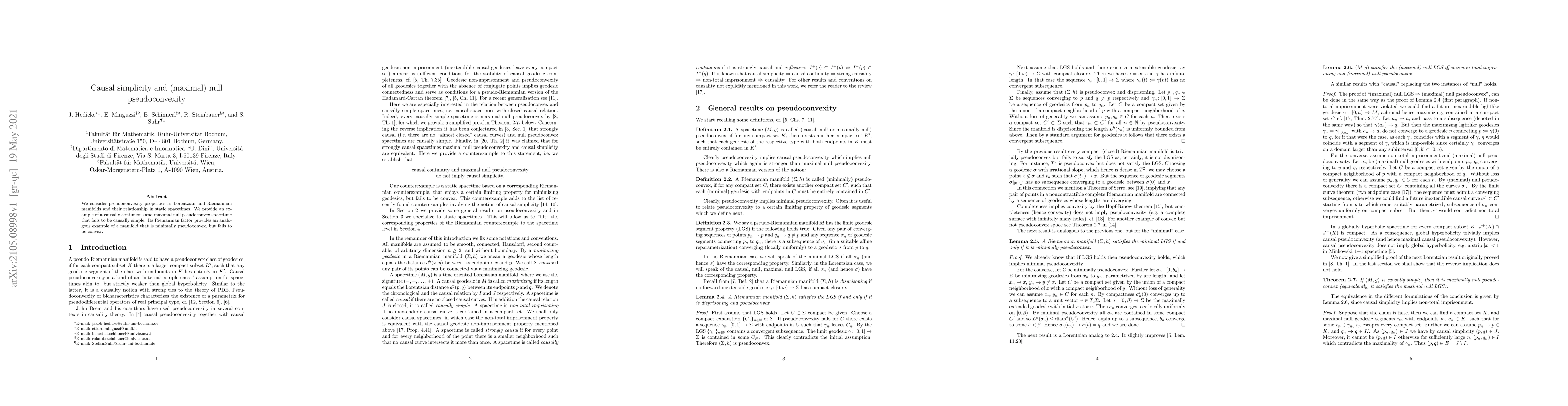 Thumbnail for Causal simplicity and (maximal) null pseudoconvexity